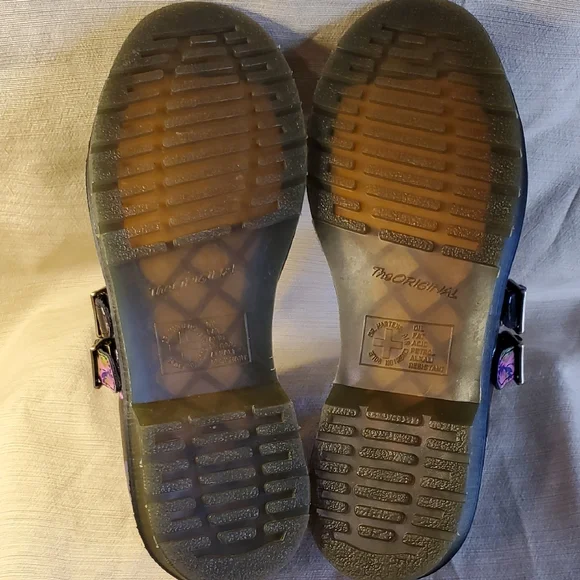 Dr. Martens Black Floral Women's Loafers - Picture 6 of 7